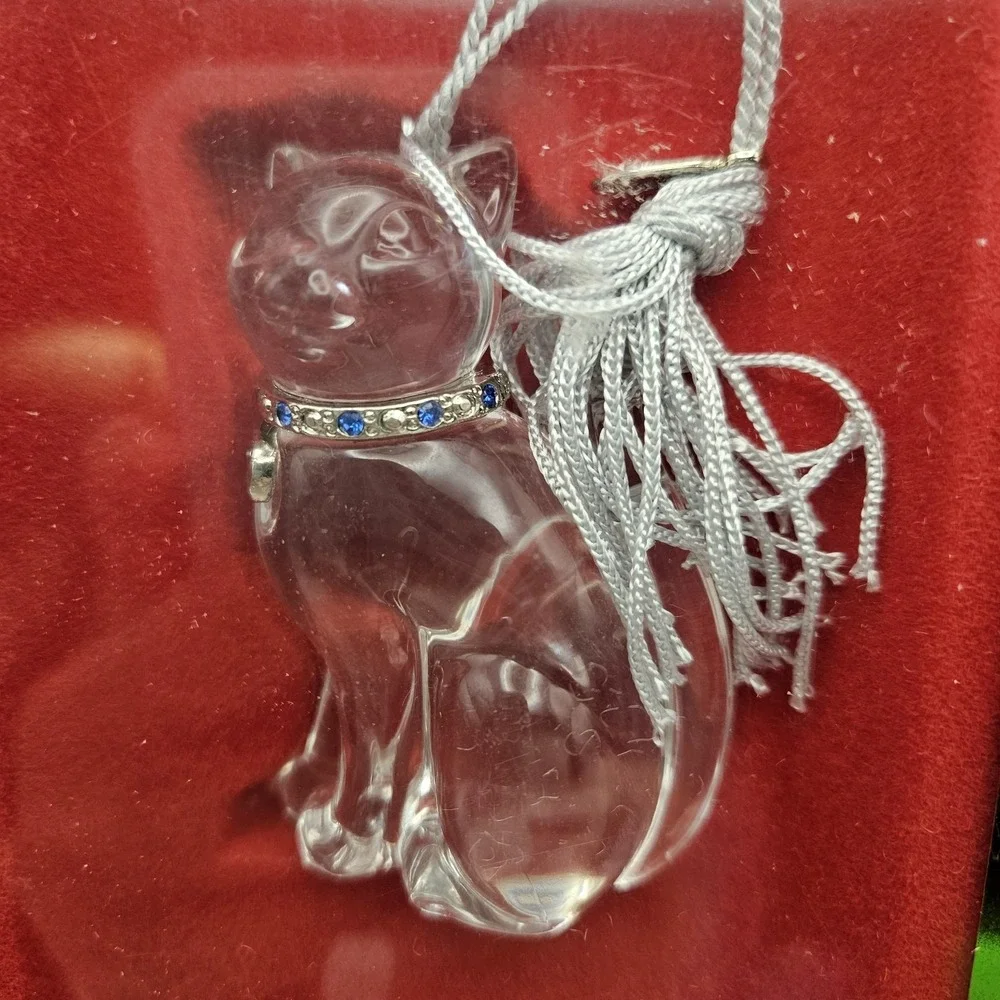 Lenox Pave Jewels Crystal Pave Cat Hanging Christmas Ornament Germany 6064984